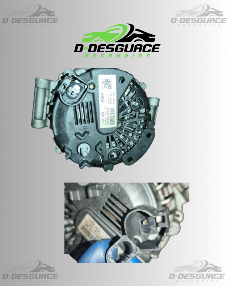 Alternador (Dinamo) para Volkswagen Golf 6 RC – 2.0 TDI – 27155504 (Con pequeña detalle en conector) - Imagen 2